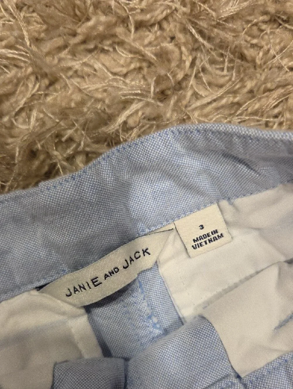 Janie and Jack Pale Blue Chino Shorts with Button